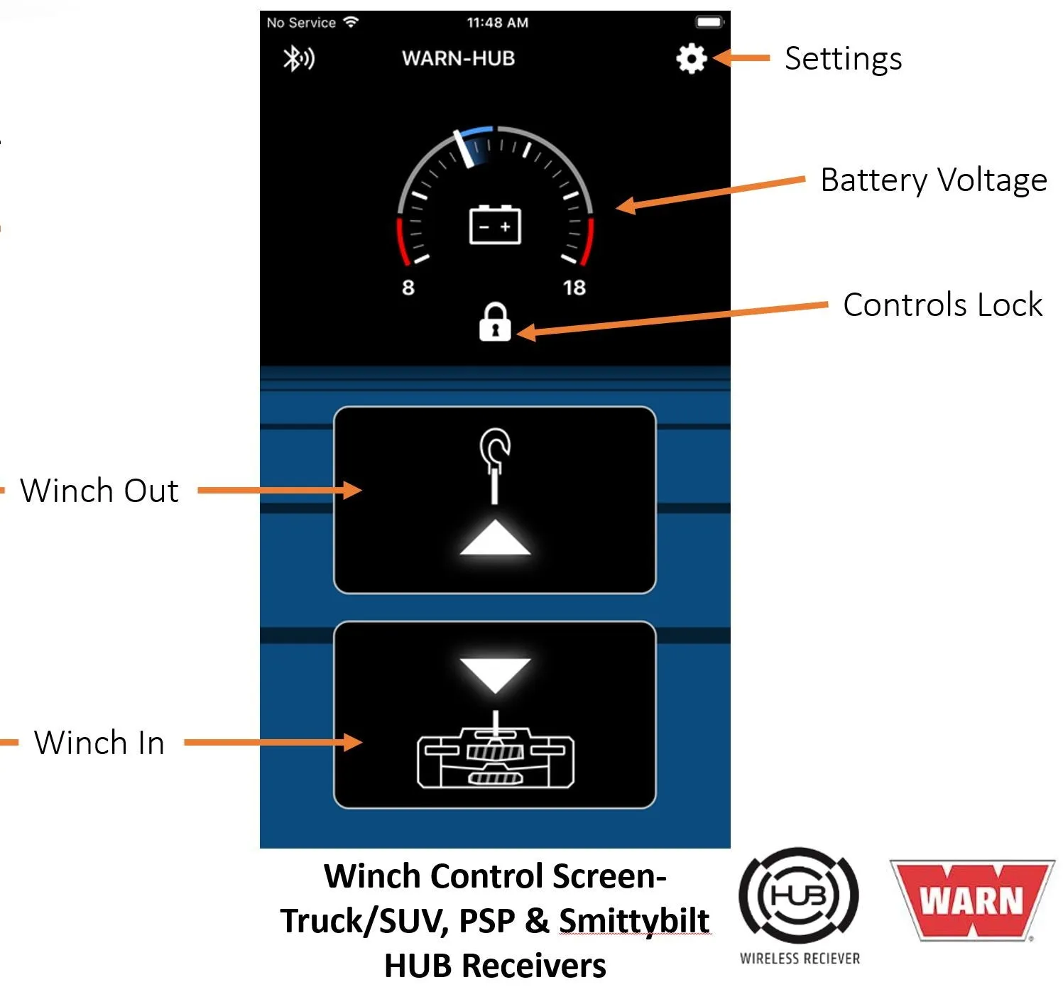 WARN 103955 HUB Wireless Winch Control  System for Smittybilt